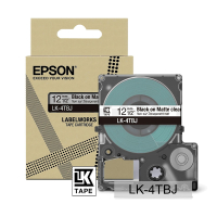 Epson LK-4TBJ matte tape zwart op transparant 12 mm (origineel) C53S672065 084452