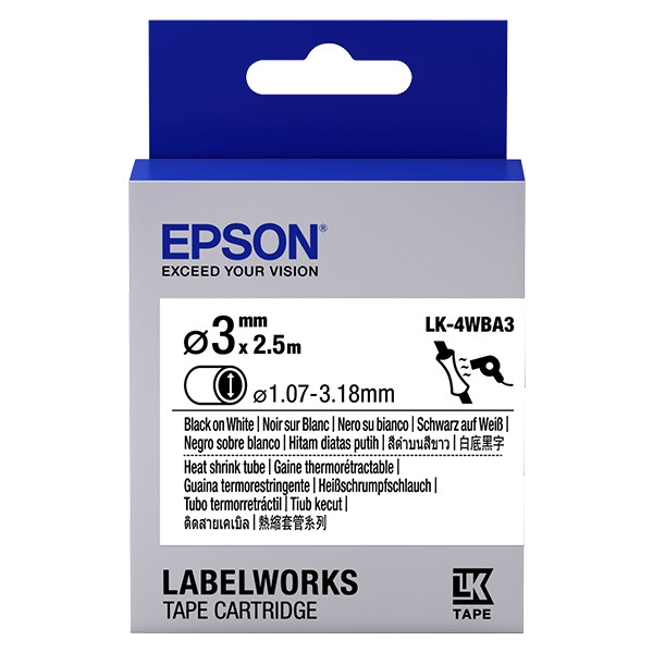 Epson LK-4WBA3 krimpkous zwart op wit 3 mm (origineel) C53S654903 083286 - 1