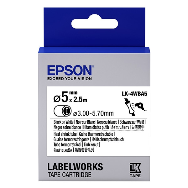 Epson LK-4WBA5 krimpkous zwart op wit 5 mm (origineel) C53S654904 083290 - 1
