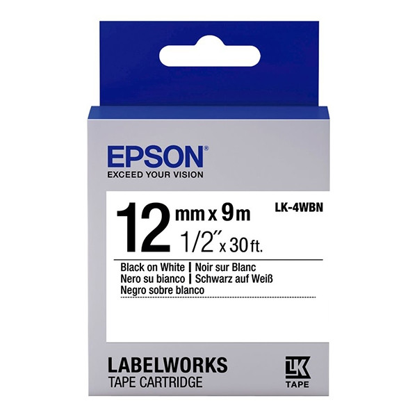 Epson LK-4WBN standard tape zwart op wit 12 mm (origineel) C53S654021 083198 - 1