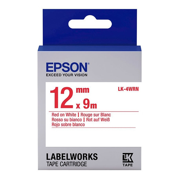 Epson LK-4WRN standard tape rood op wit 12 mm (origineel) C53S654011 083196 - 1