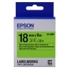 Epson LK-5GBF tape zwart op fluorescerend groen 18 mm (origineel)