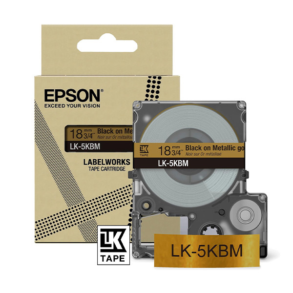 Epson LK-5KBM tape zwart op metallic goud 18 mm (origineel) C53S672093 084440 - 1