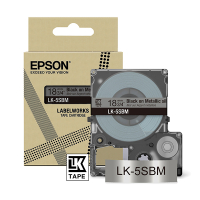 Epson LK-5SBM tape zwart op metallic zilver 18 mm (origineel) C53S672094 084442