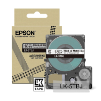 Epson LK-5TBJ matte tape zwart op transparant 18 mm (origineel) C53S672066 084390