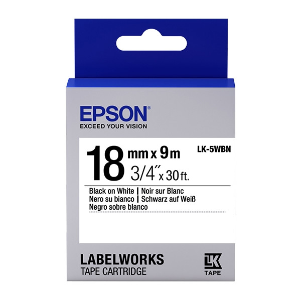 Epson LK-5WBN tape zwart op wit 18 mm (origineel) C53S655006 083152 - 1