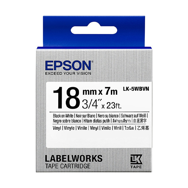 Epson LK-5WBVN tape zwart op wit 18 mm (origineel) C53S655027 084350 - 1