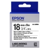 Epson LK-5WBW extra klevende tape zwart op wit 18 mm (origineel)