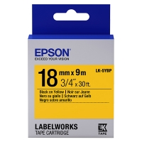 Epson LK-5YBP tape zwart op pastel geel 18 mm (origineel) C53S655003 083238