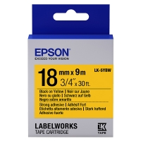 Epson LK-5YBW extra klevende tape zwart op geel 18 mm (origineel) C53S655010 083242