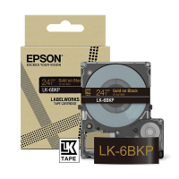 Epson LK-6BKP tape goud op metallic zwart 24 mm (origineel) C53S672096 084446