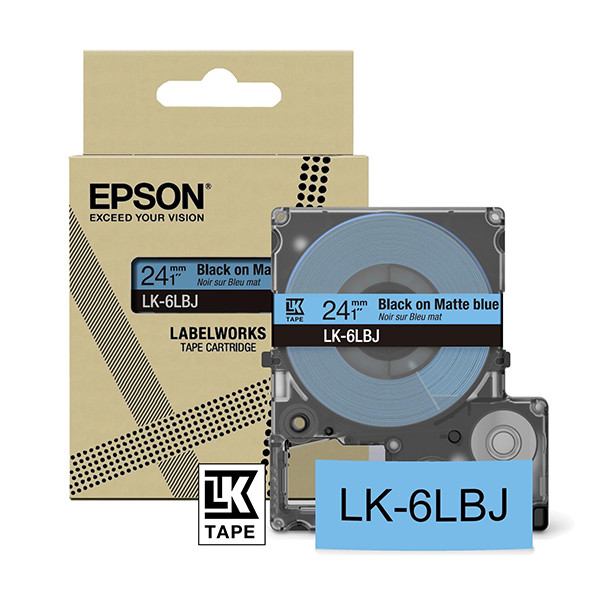 Epson LK-6LBJ matte tape zwart op blauw 24 mm (origineel) C53S672082 084418 - 1
