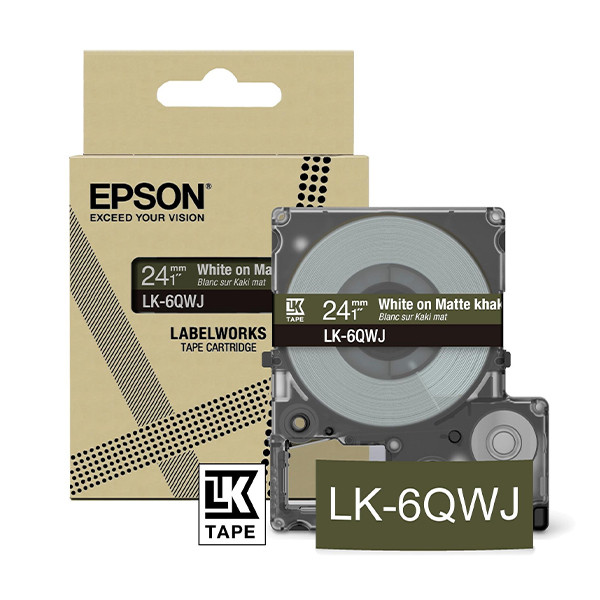 Epson LK-6QWJ matte tape wit op kaki 24 mm (origineel) C53S672090 084434 - 1