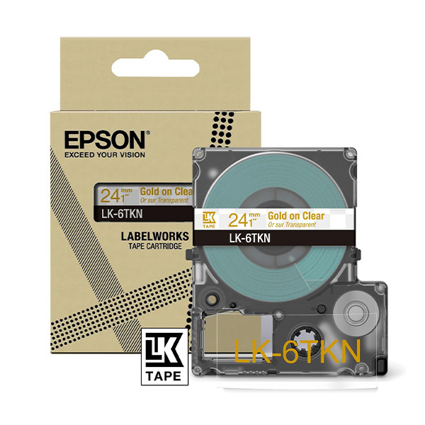 Epson LK-6TKN tape goud op metallic transparant 24 mm (origineel) C53S672098 084450 - 1