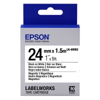 Epson LK-6WB2 magnetische tape zwart op wit 24 mm (origineel) C53S656003 083270
