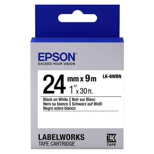 Epson LK-6WBN standard tape zwart op wit 24 mm (origineel) C53S656006 083268 - 1