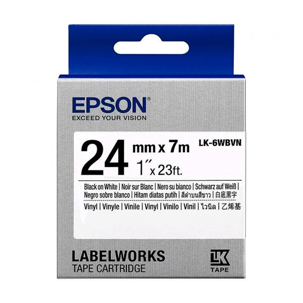 Epson LK-6WBVN tape zwart op wit 24 mm (origineel) C53S656020 084354 - 1