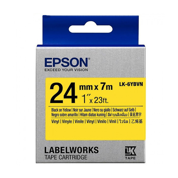 Epson LK-6YBVN tape zwart op geel 24 mm (origineel) C53S656021 084356 - 1