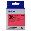 Epson LK-7RBP tape zwart op pastel rood 36 mm (origineel) C53S657004 083276