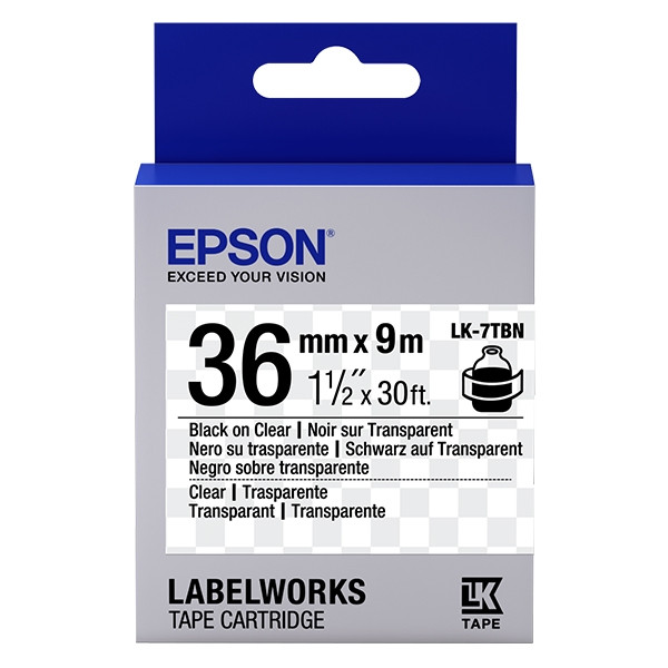 Epson LK-7TBN tape zwart op transparant 36 mm (origineel) C53S657007 083274 - 1