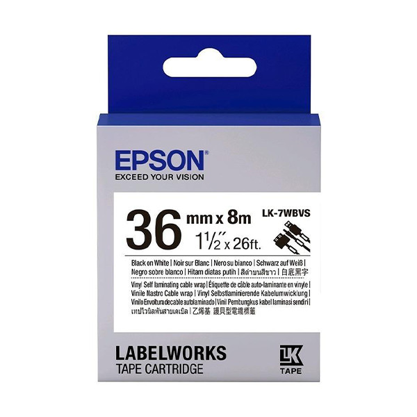 Epson LK-7WBVS kabel tape zwart op wit 36 mm (origineel) C53S657014 084364 - 1
