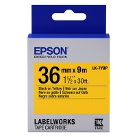Epson LK-7YBP tape zwart op pastel geel 36 mm (origineel) C53S657005 083278