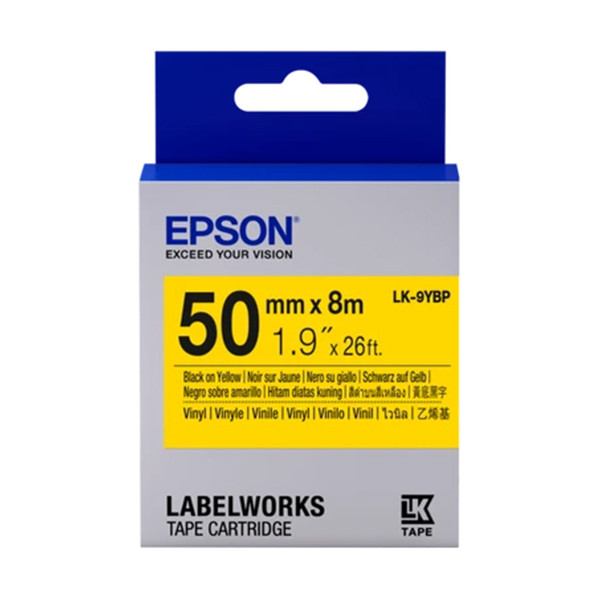 Epson LK-9YBP tape zwart op pastel geel 50 mm (origineel) C53S659002 084306 - 1