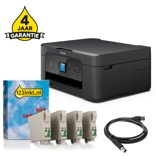 Printer bundel: Epson Expression Home XP-3205 + 604 huismerk cartridge multipack + USB-kabel 2m + 4 jaar garantie 831955 - 1