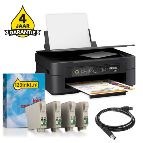 Printer bundel: Epson Expression Home XP 2205 + 604 huismerk cartridge multipack + USB-kabel 2m + 4 jaar garantie 831952 - 1