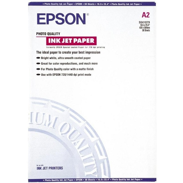Epson S041079 photo quality inkjet paper 102 grams A2 (30 vel) C13S041079 150323 - 1