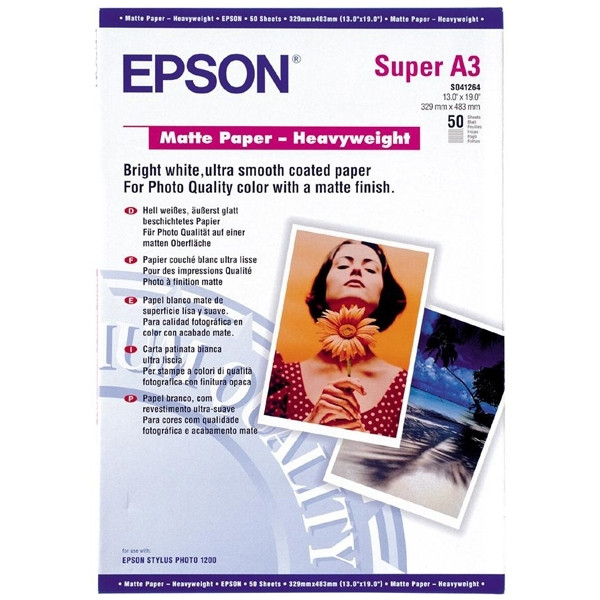 Epson S041264 Matt Photo Paper Heavyweight 167 grams A3+ (50 vel) C13S041264 150328 - 1