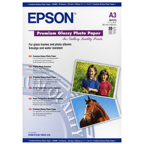 Epson S041315 premium glossy photo paper 255 grams DIN A3 (20 vel) C13S041315 150360 - 1