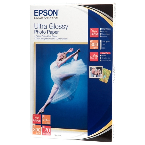 Epson S041926 ultra glossy photo paper 300 grams 10 x 15 cm (20 vel) C13S041926 153010 - 1