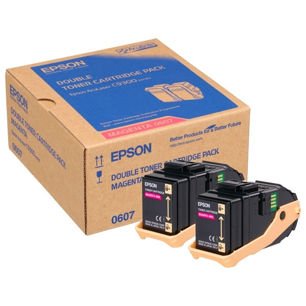 Epson S050607 toner magenta dubbelpak (origineel) C13S050607 028304 - 1