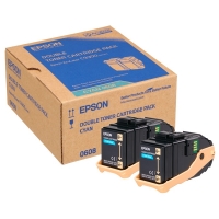 Epson S050608 toner cyaan dubbelpak (origineel) 028302