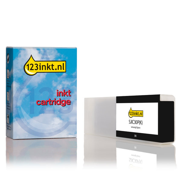 Epson SJIC30P(K) inktcartridge zwart (123inkt huismerk) C33S020639C 026767 - 1