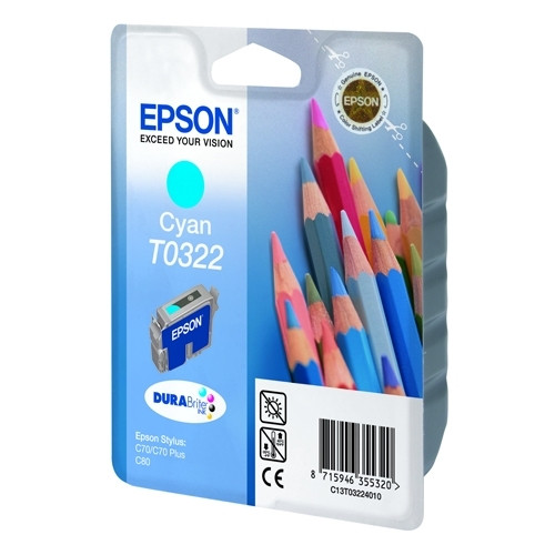 Epson T0322 inktcartridge cyaan (origineel) C13T03224010 021130 - 1
