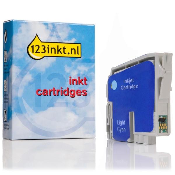 Epson T0335 inktcartridge licht cyaan (123inkt huismerk) C13T03354010C 021201 - 1