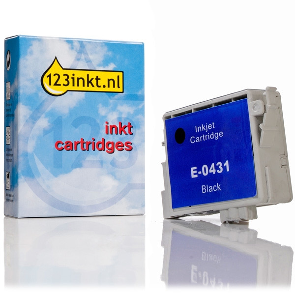 Epson T0431 inktcartridge zwart hoge capaciteit (123inkt huismerk) C13T04314010C 022371 - 1