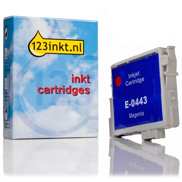 Epson T0443 inktcartridge magenta hoge capaciteit (123inkt huismerk) C13T04434010C 022431 - 1