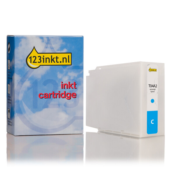 Epson T04A2 inktcartridge cyaan extreem hoge capaciteit (123inkt huismerk) C13T04A240C 023385 - 1