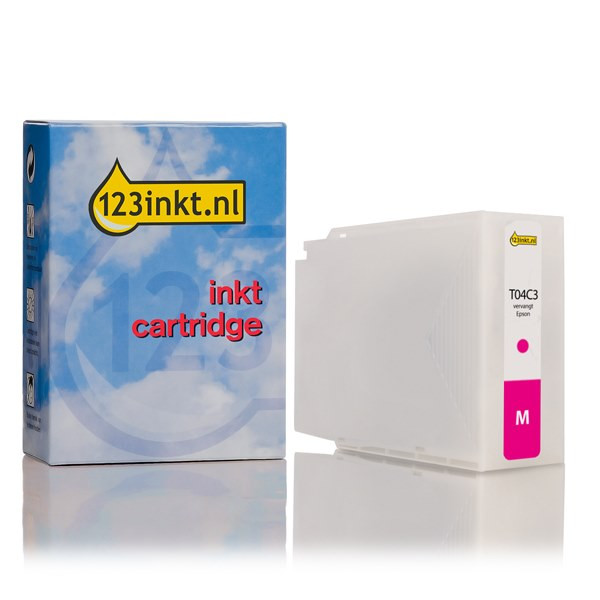 Epson T04C3 inktcartridge magenta hoge capaciteit (123inkt huismerk) C13T04C340C 023371 - 1