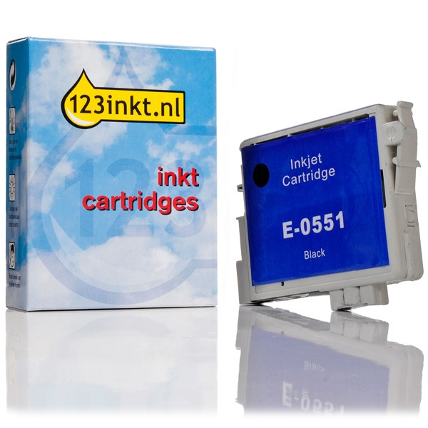 Epson T0551 inktcartridge zwart (123inkt huismerk) C13T05514010C 022861 - 1