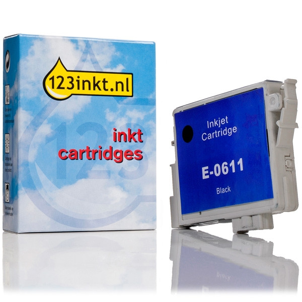 Epson T0611 inktcartridge zwart (123inkt huismerk) C13T06114010C C13T06114012C 023002 - 1