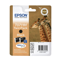 Epson T0711H inktcartridge zwart hoge capaciteit dubbelpak (origineel) 023105