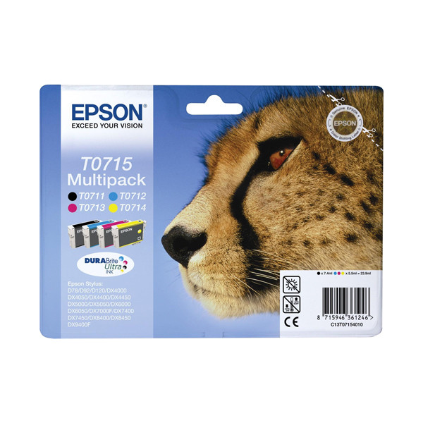 Epson T0715 multipack 4 inktcartridges (origineel) C13T07154010 C13T07154012 023065 - 1