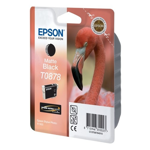 Epson T0878 inktcartridge mat zwart (origineel) C13T08784010 023312 - 1