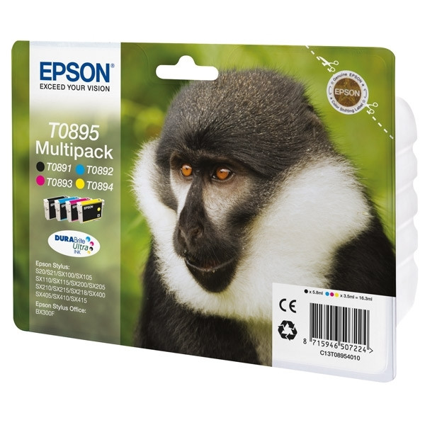 Epson T0895 multipack zwart + 3 kleuren (origineel) 023352 Epson T0895 multipack zwart + 3 kleuren (origineel) 023352 - 1