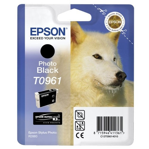 Epson T0961 inktcartridge zwart (origineel) C13T09614010 C13T09614020 023326 - 1