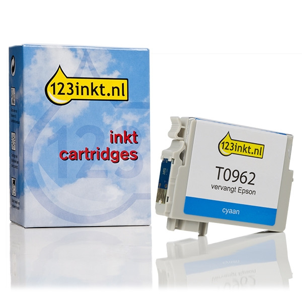 Epson T0962 inktcartridge cyaan (123inkt huismerk) C13T09624010C 023329 - 1